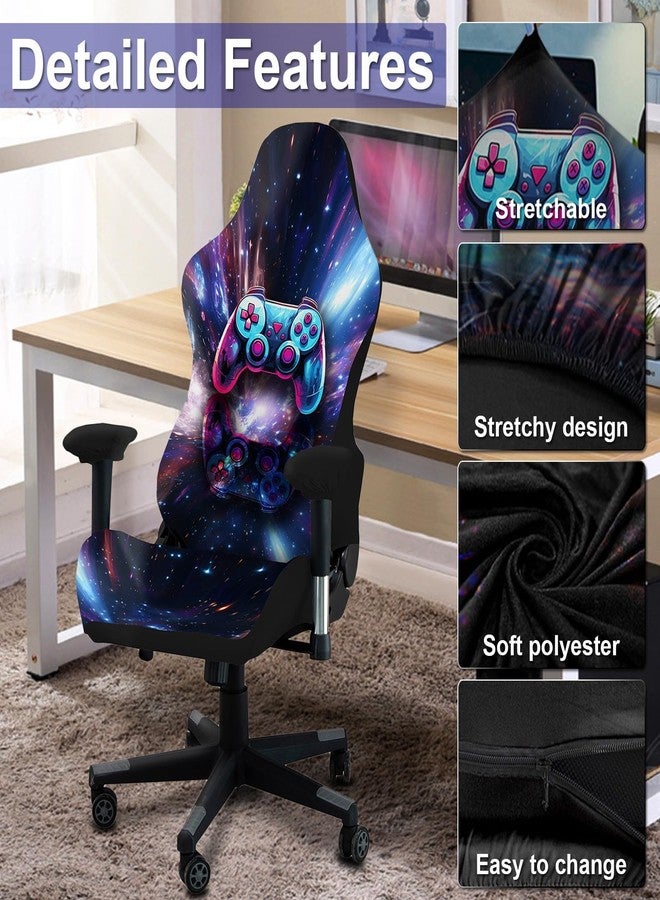QYZDLM Gaming Chair Covers, 3D Printing Stretchable Soft Non-Slip Easy to Install Gamer Chair Cover with Armrest Cover(No Chair)(A) - Image 2